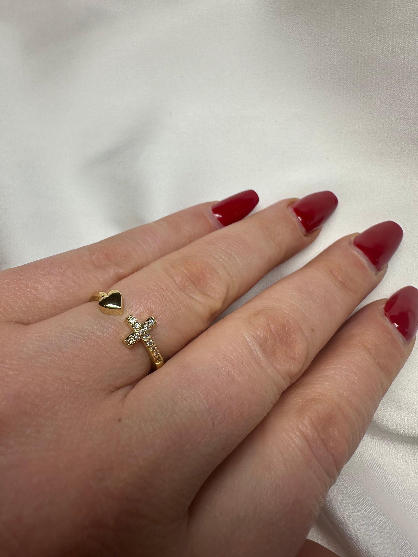 Ring Cross Heart - aus Edelstahl