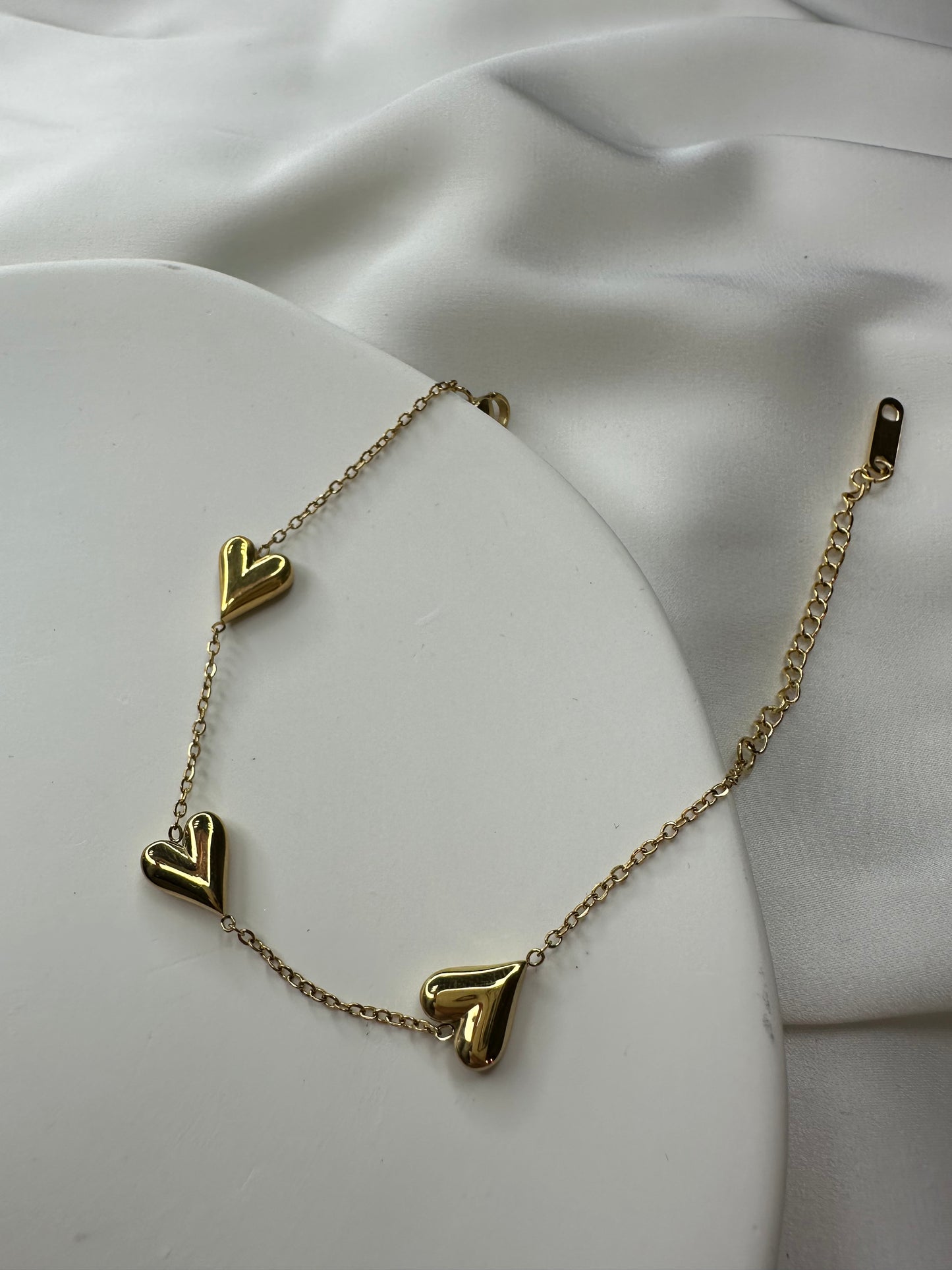 Bracelet Love Heart - en acier inoxydable, plaqué or 18 carats