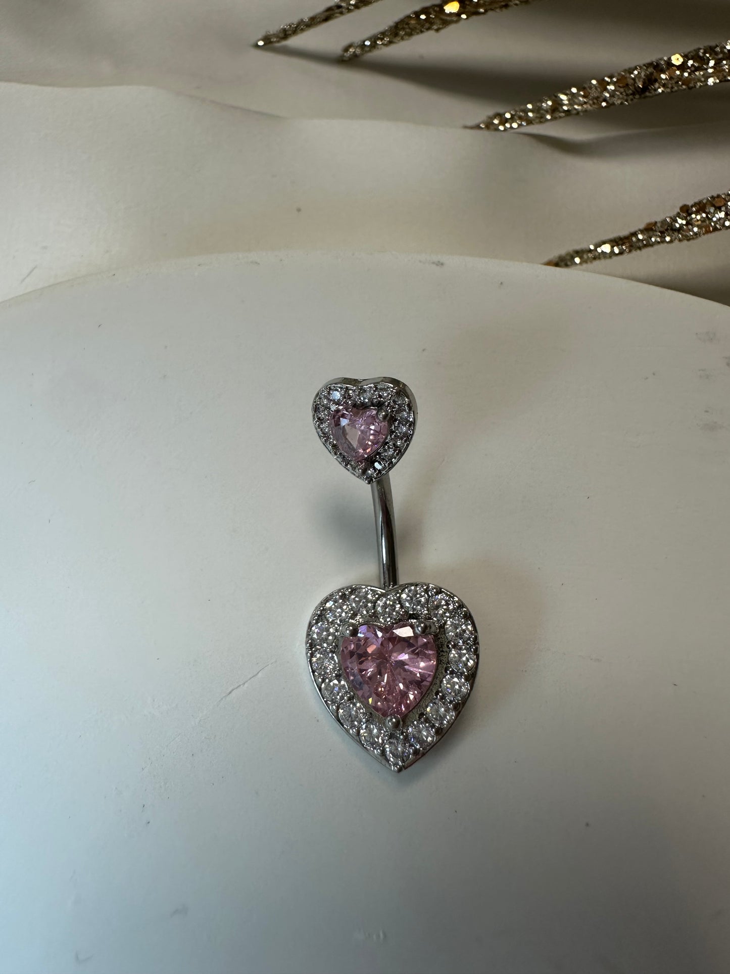Bauchnabelpiercing Rose Heart - aus Edelstahl