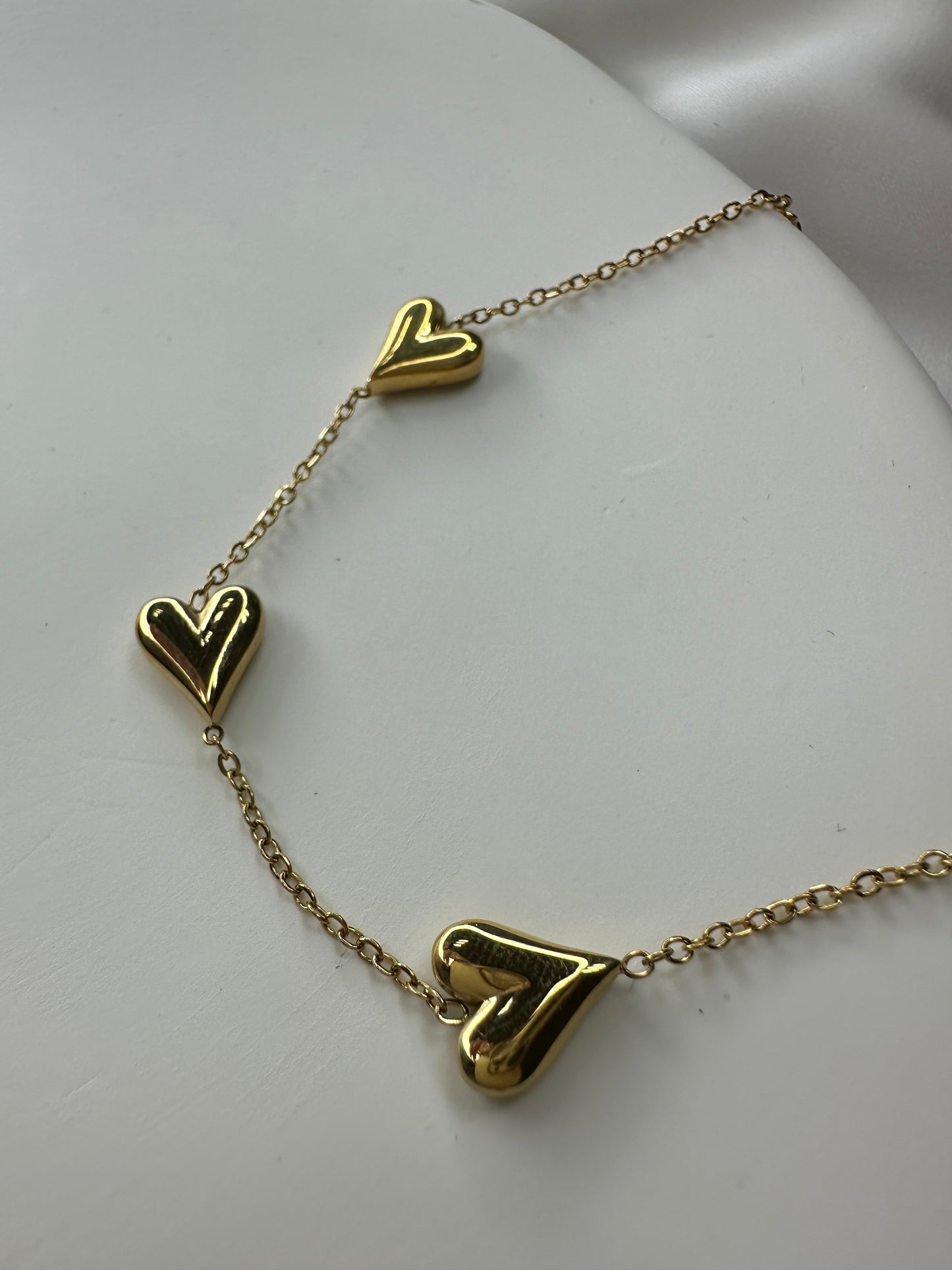 Bracelet Love Heart - en acier inoxydable, plaqué or 18 carats