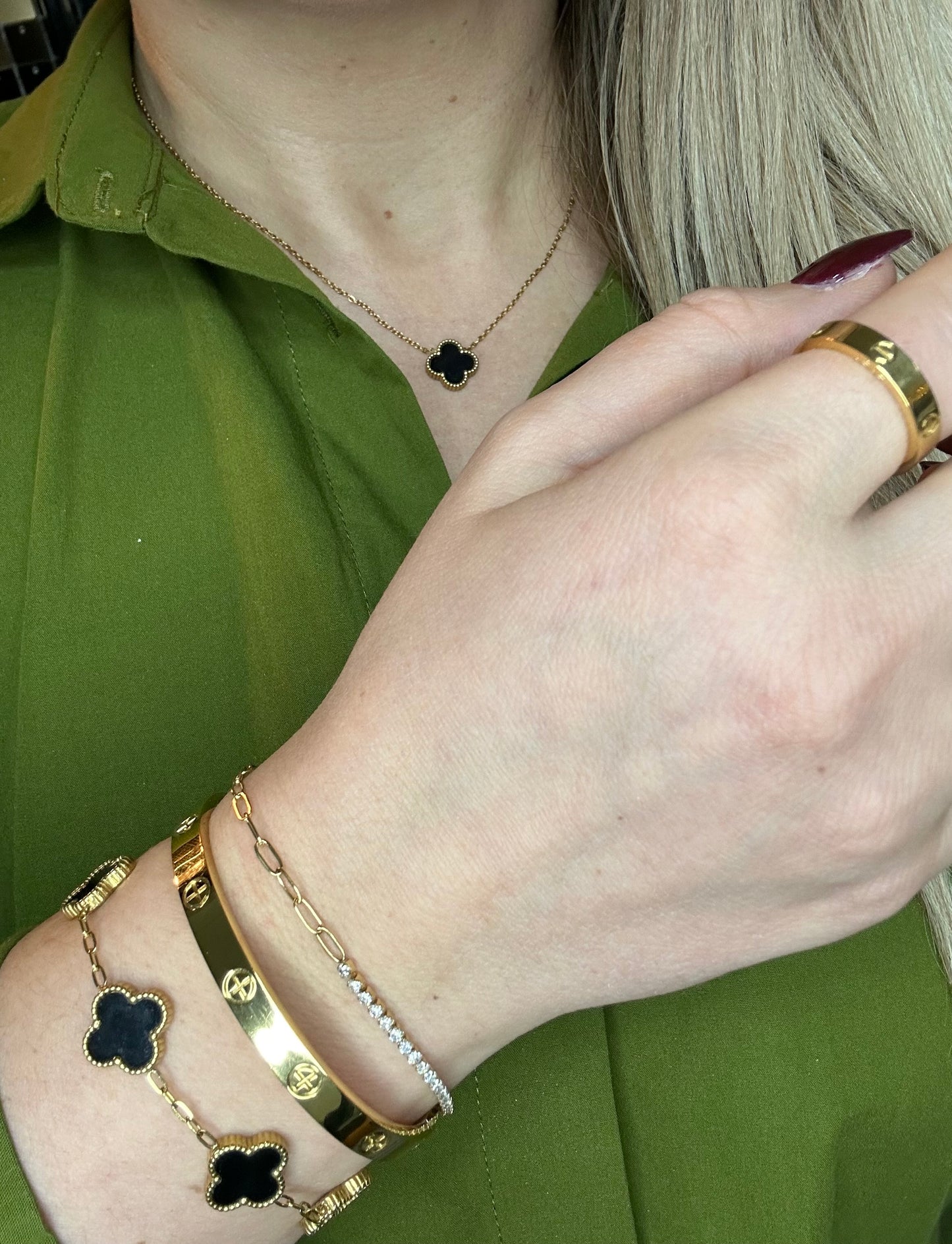 Bracelet Royal Essence - en acier inoxydable, plaqué or 18 carats