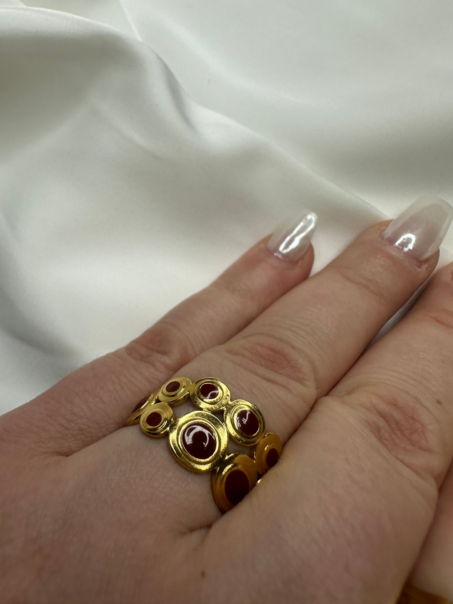 Ring Bordeaux Spot - aus Edelstahl