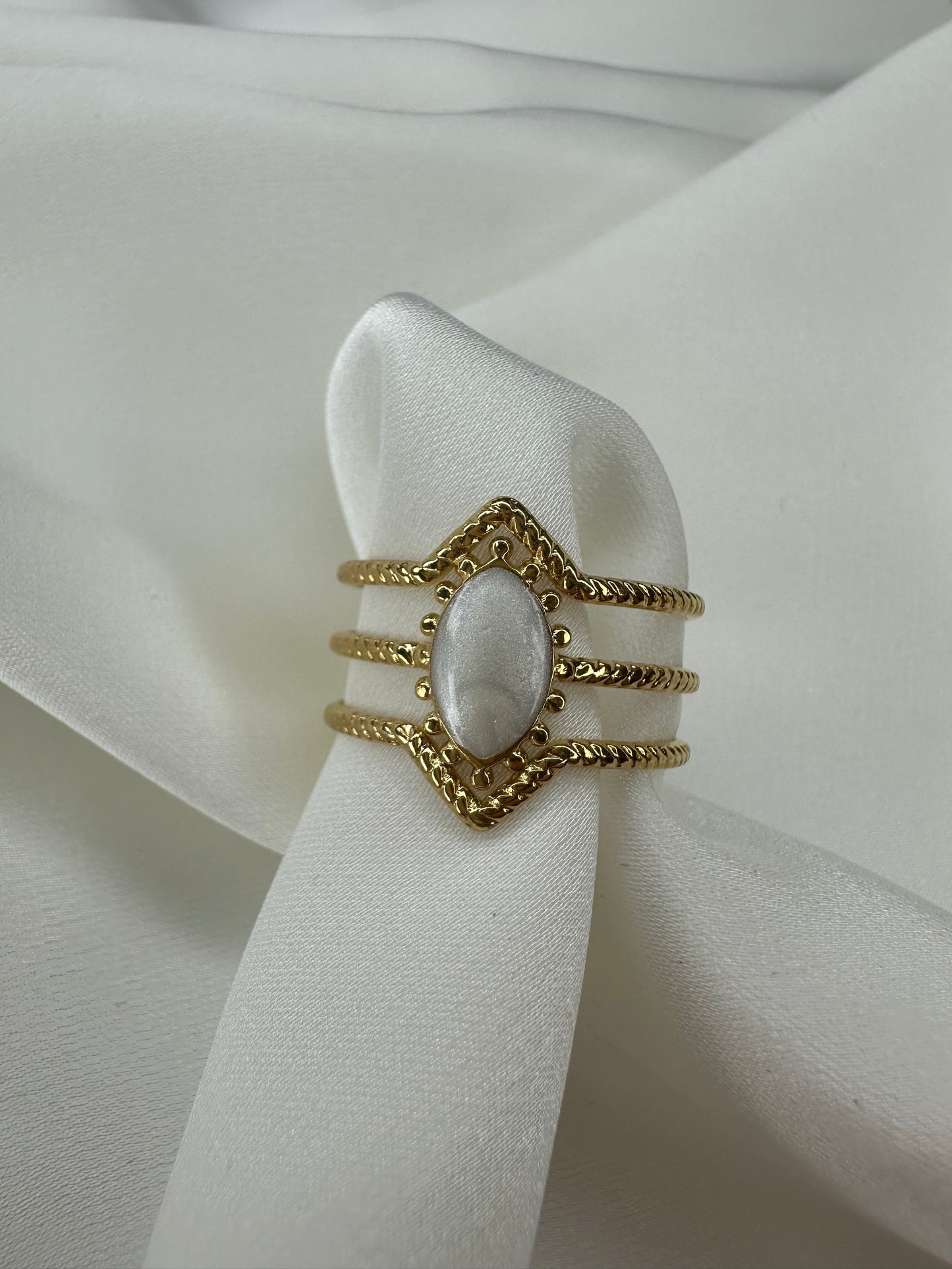 Ring Pearl Stone - aus Edelstahl