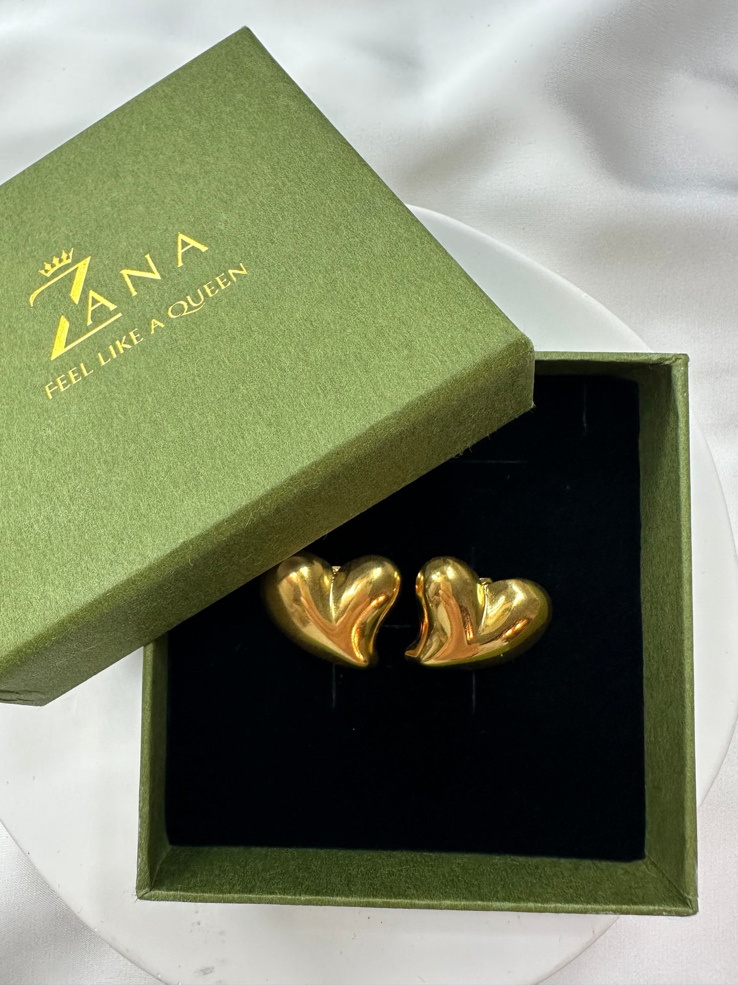 Boucles d'oreilles Love Heart - en acier inoxydable