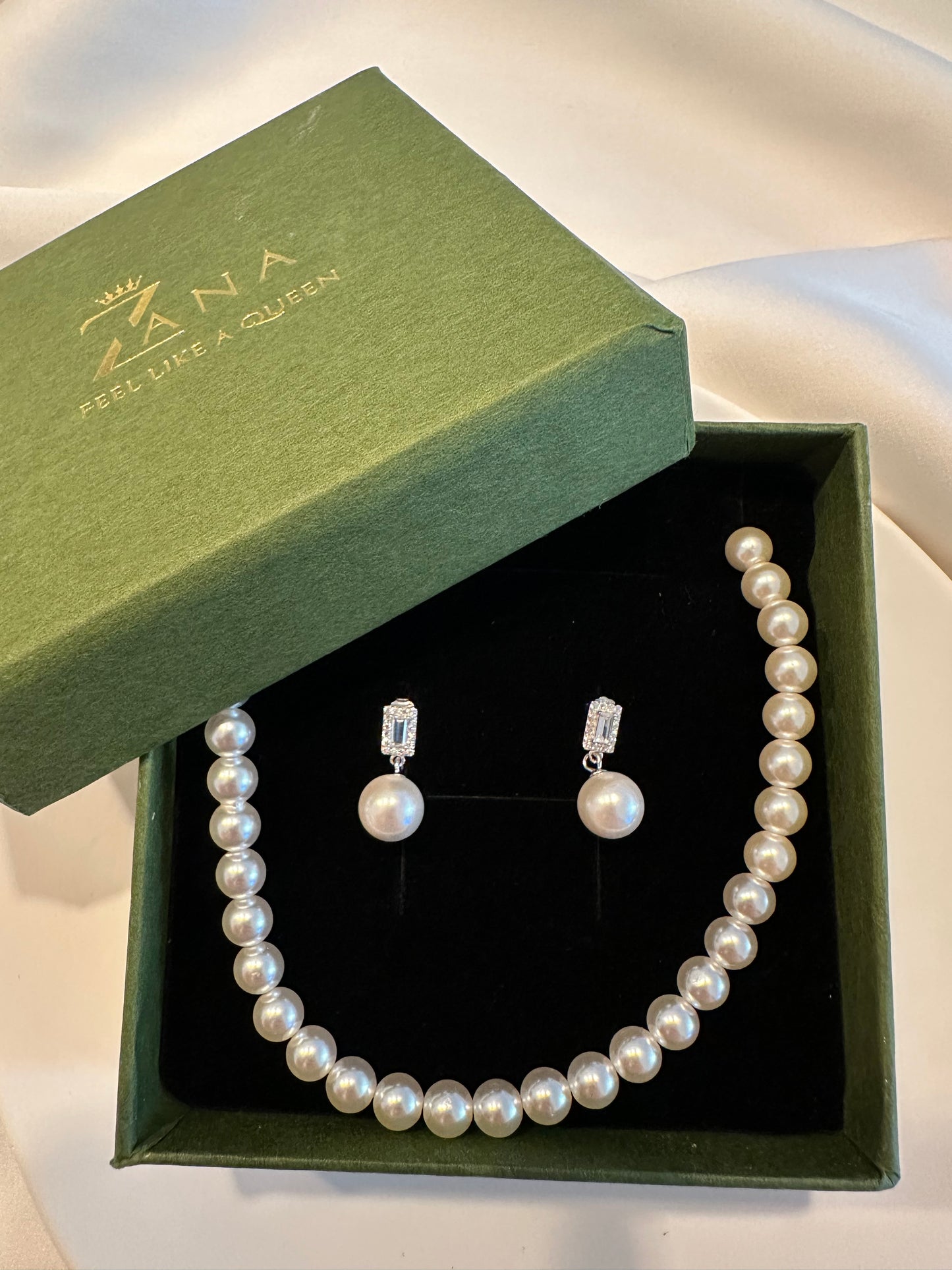 Schmuckset Pearly Glam - aus Edelstahl / 925 Silver