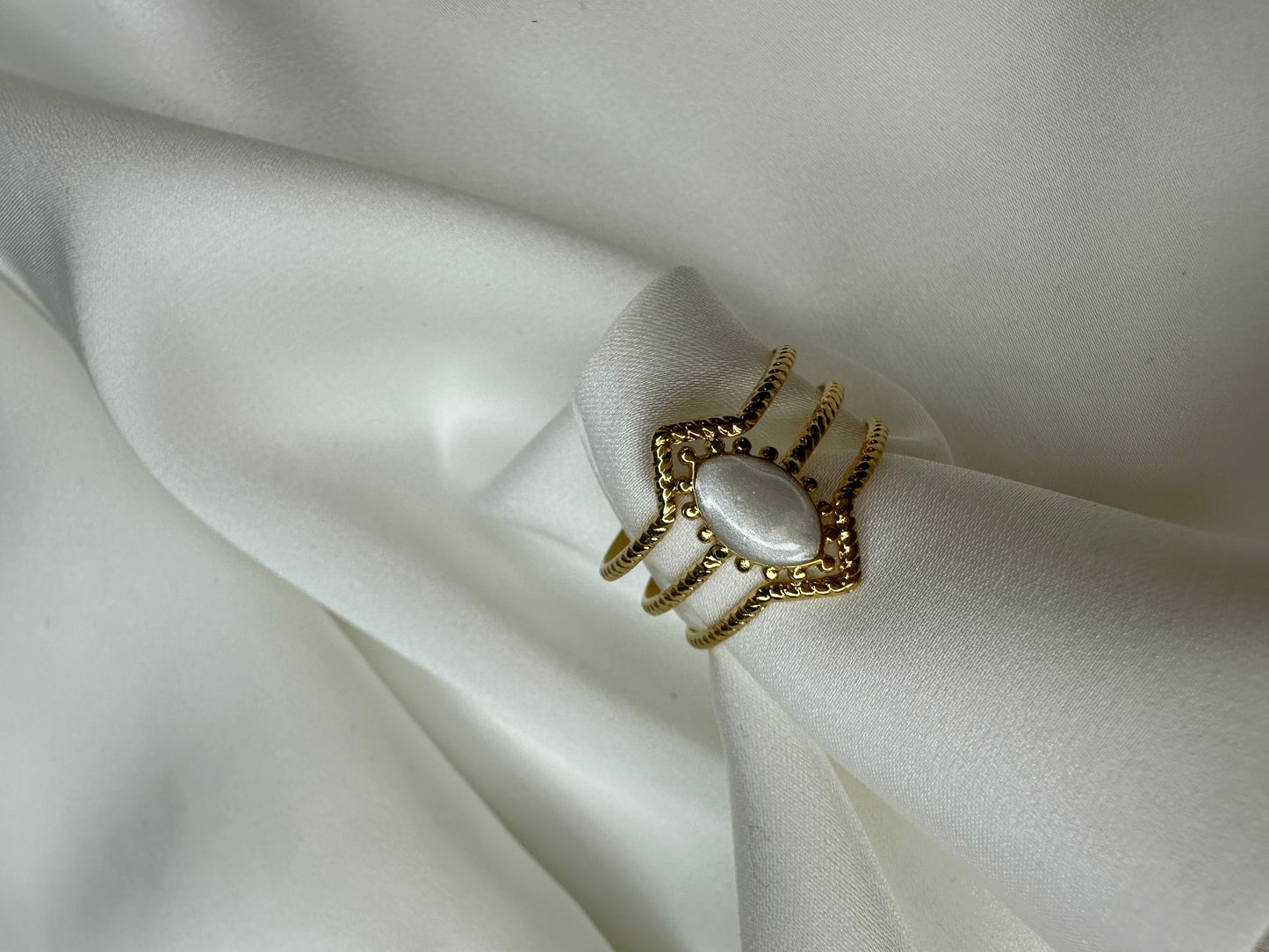 Ring Pearl Stone - aus Edelstahl