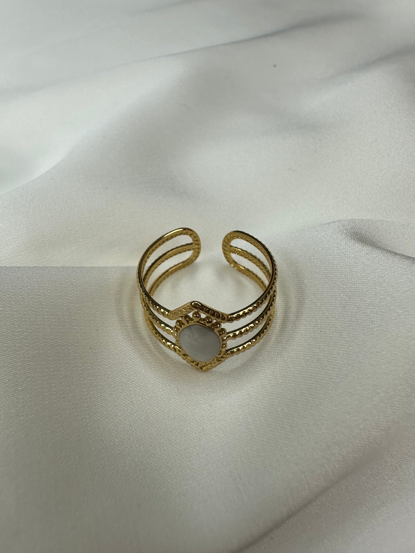 Ring Pearl Stone - aus Edelstahl