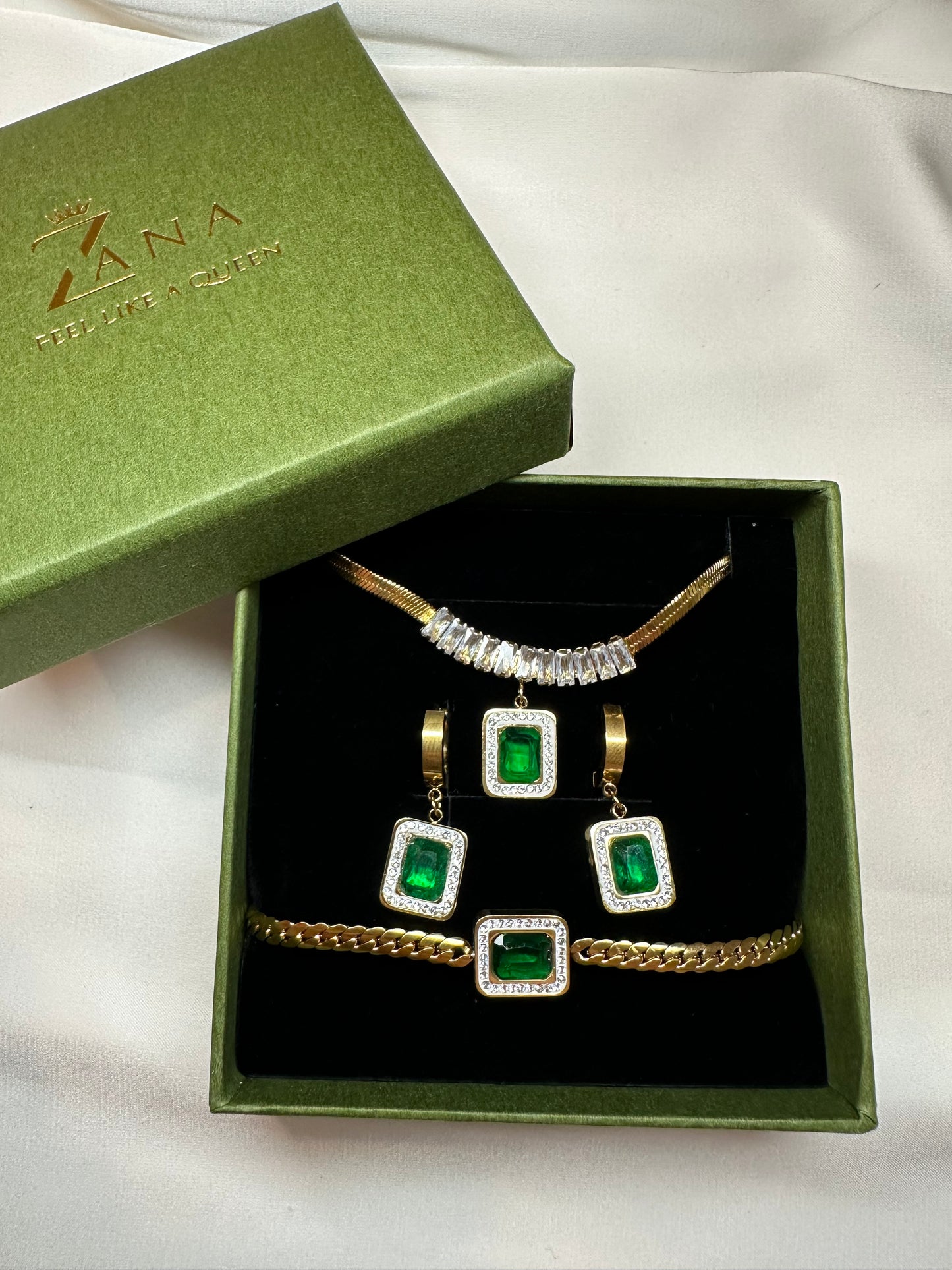 Schmuckset Verde Royale - aus Edelstahl