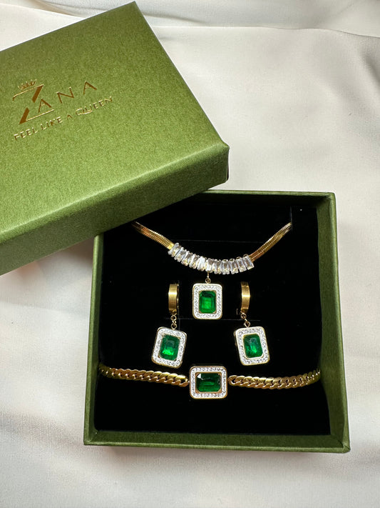Schmuckset Verde Royale - aus Edelstahl