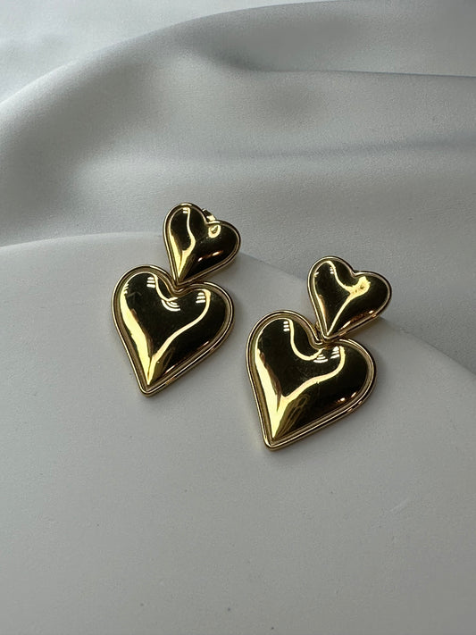 Ohrringe Duo Love Heart - aus Titanstahl