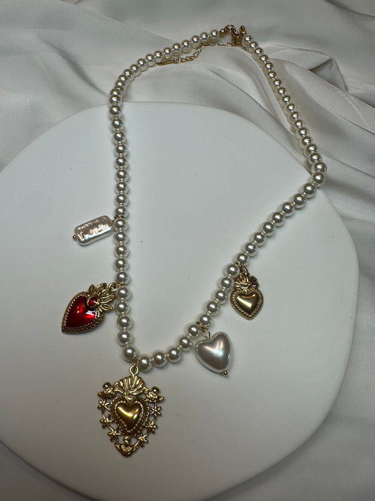 Halskette Pearl Heart - aus Edelstahl