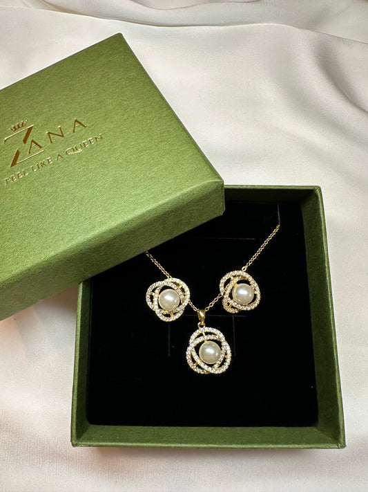 Schmuckset Pearly Glam - aus Edelstahl