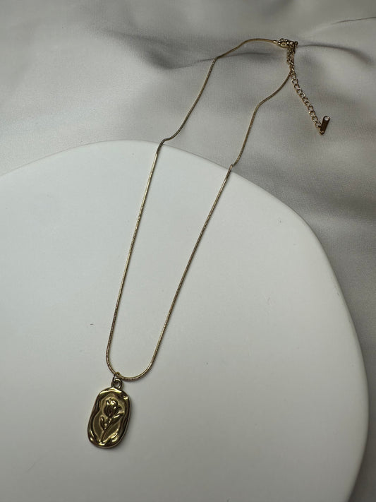 Halskette Rose Plate - aus Edelstahl