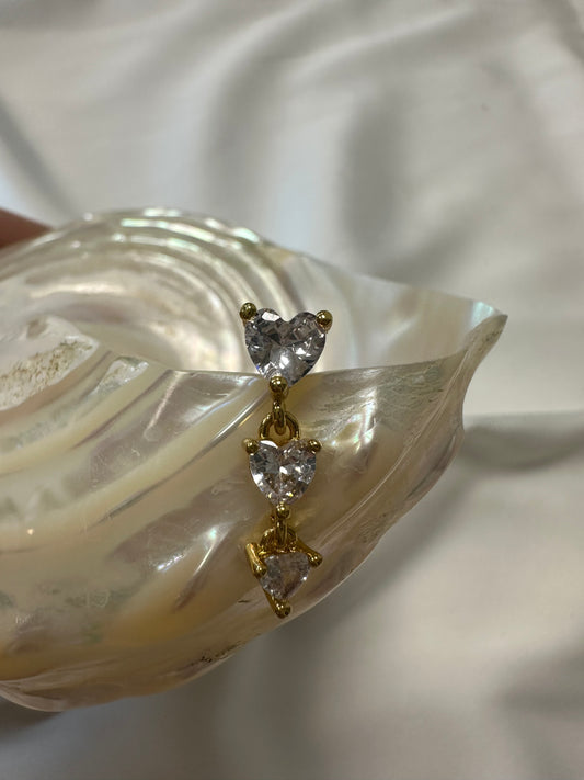 Bauchnabelpiercing Heart Trio - aus Edelstahl