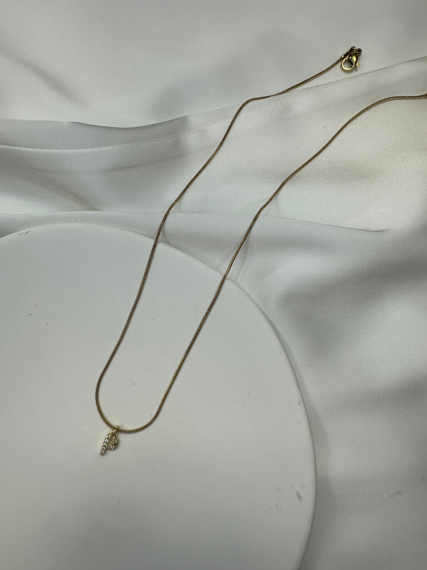 Collier Initiale Scintillant - en acier inoxydable