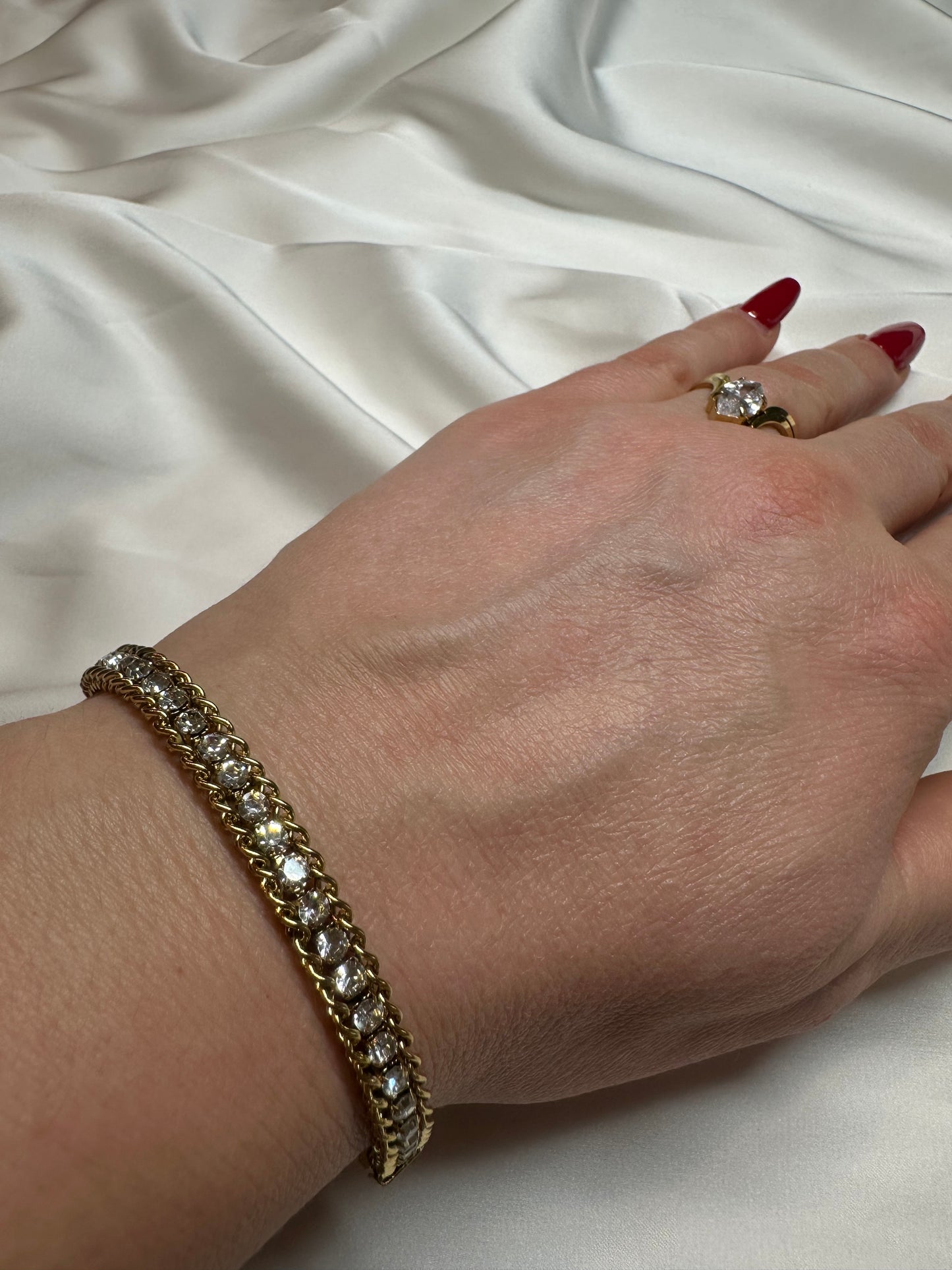 Armband Red Glam - aus Edelstahl, 18 Karat vergoldet