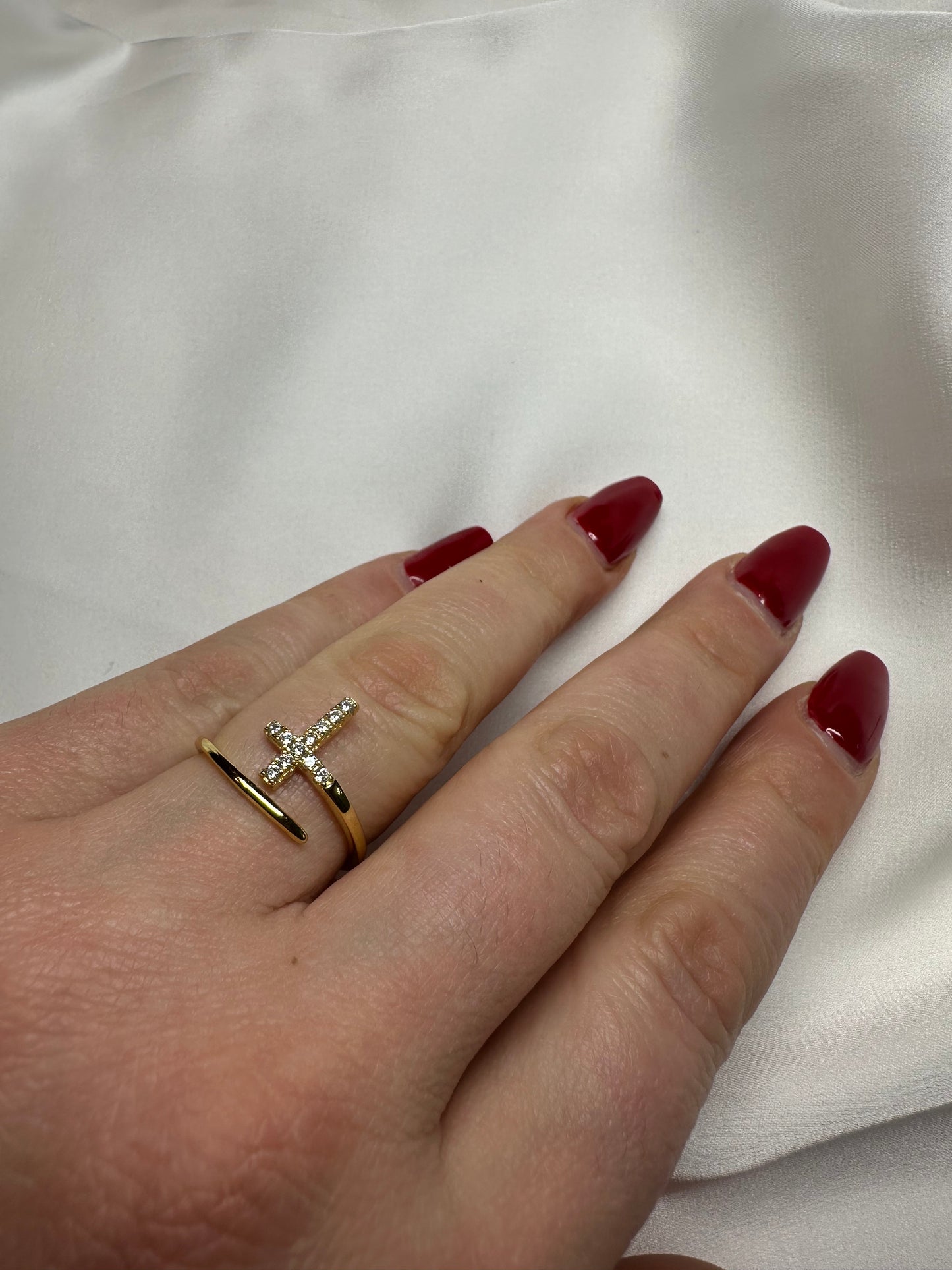 Ring Kreuz - aus Edelstahl