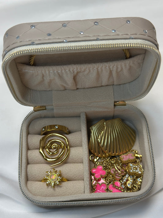 Schmuck Organizer S - Beige Glitter