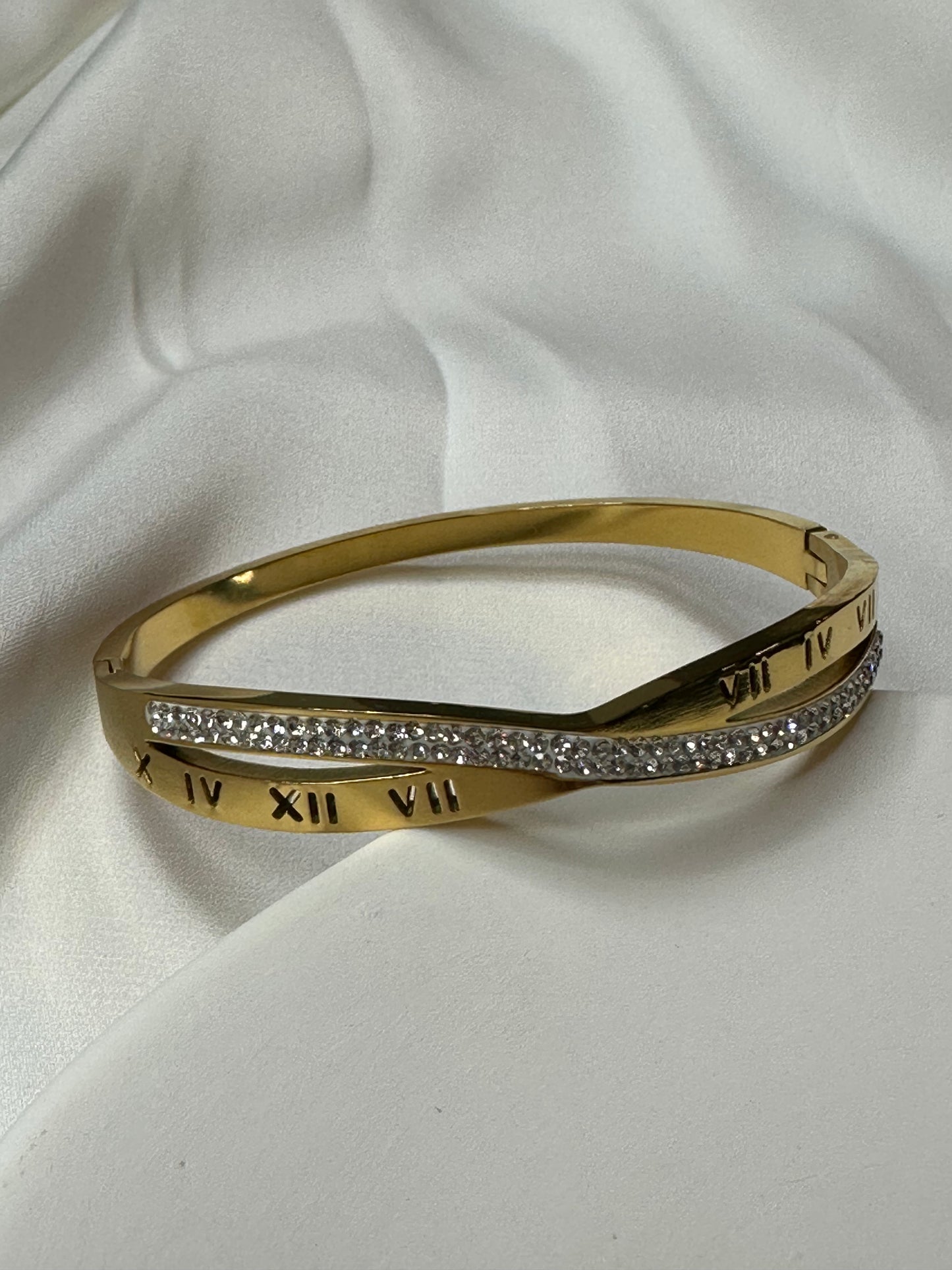 Bracciale Roman Elegance - realizzato in acciaio inossidabile, placcato in oro 18 carati