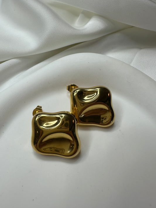 Ohrringe Golden Wave - aus Edelstahl, 18 Karat vergoldet