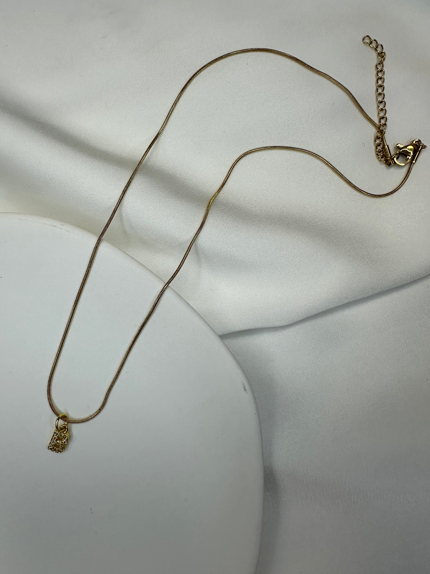Collier Initiale Scintillant - en acier inoxydable