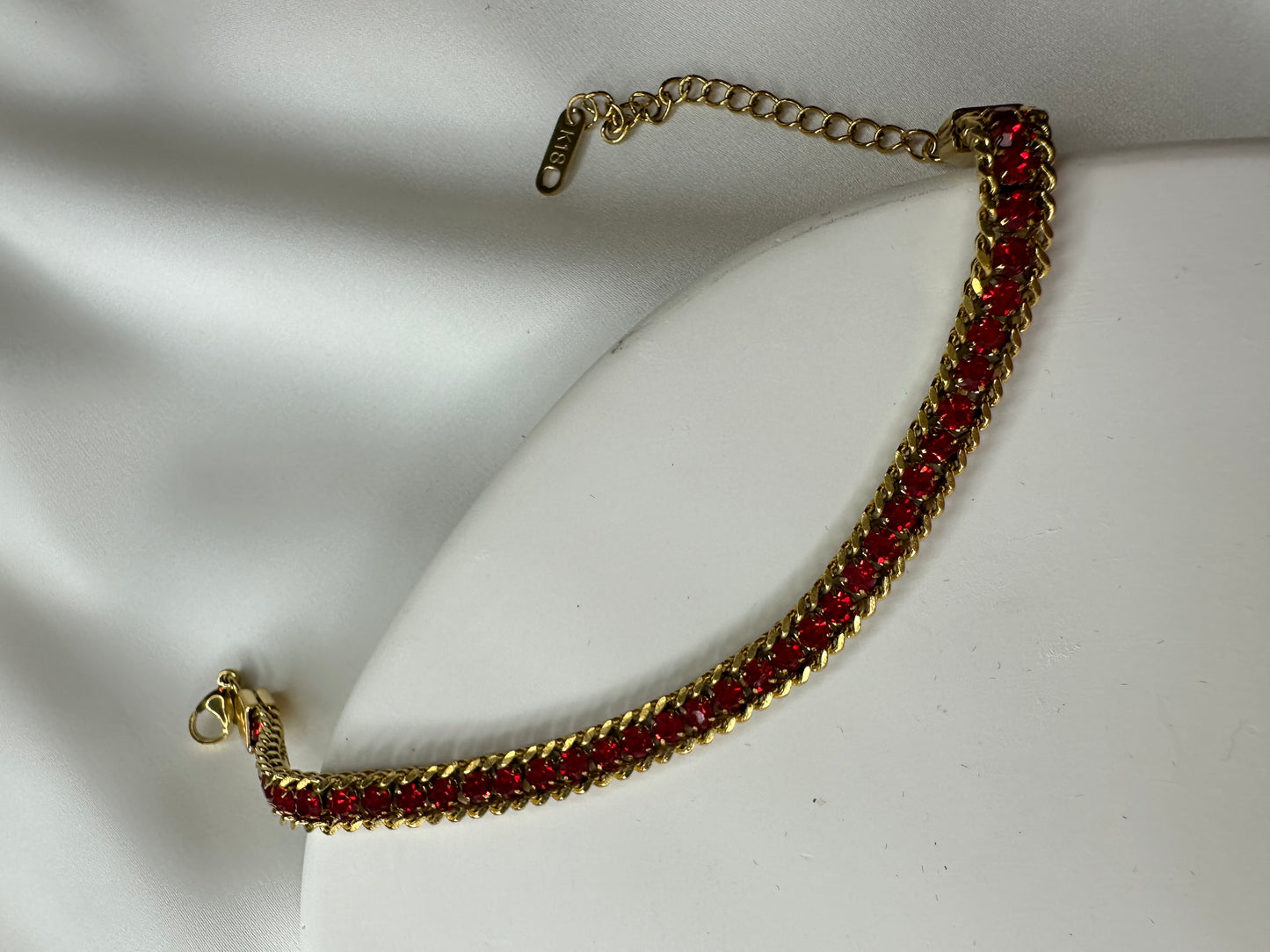 Armband Red Glam - aus Edelstahl, 18 Karat vergoldet