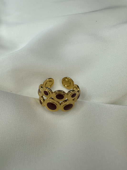 Ring Bordeaux Spot - aus Edelstahl